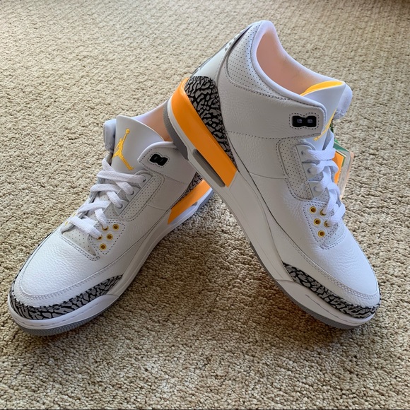 jordan 3 retro white black laser orange